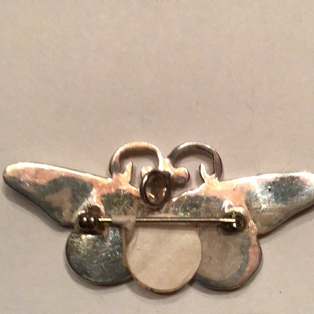 Sterling Silver Opal Butterfly Pin/Pendant - Picture 3 of 3